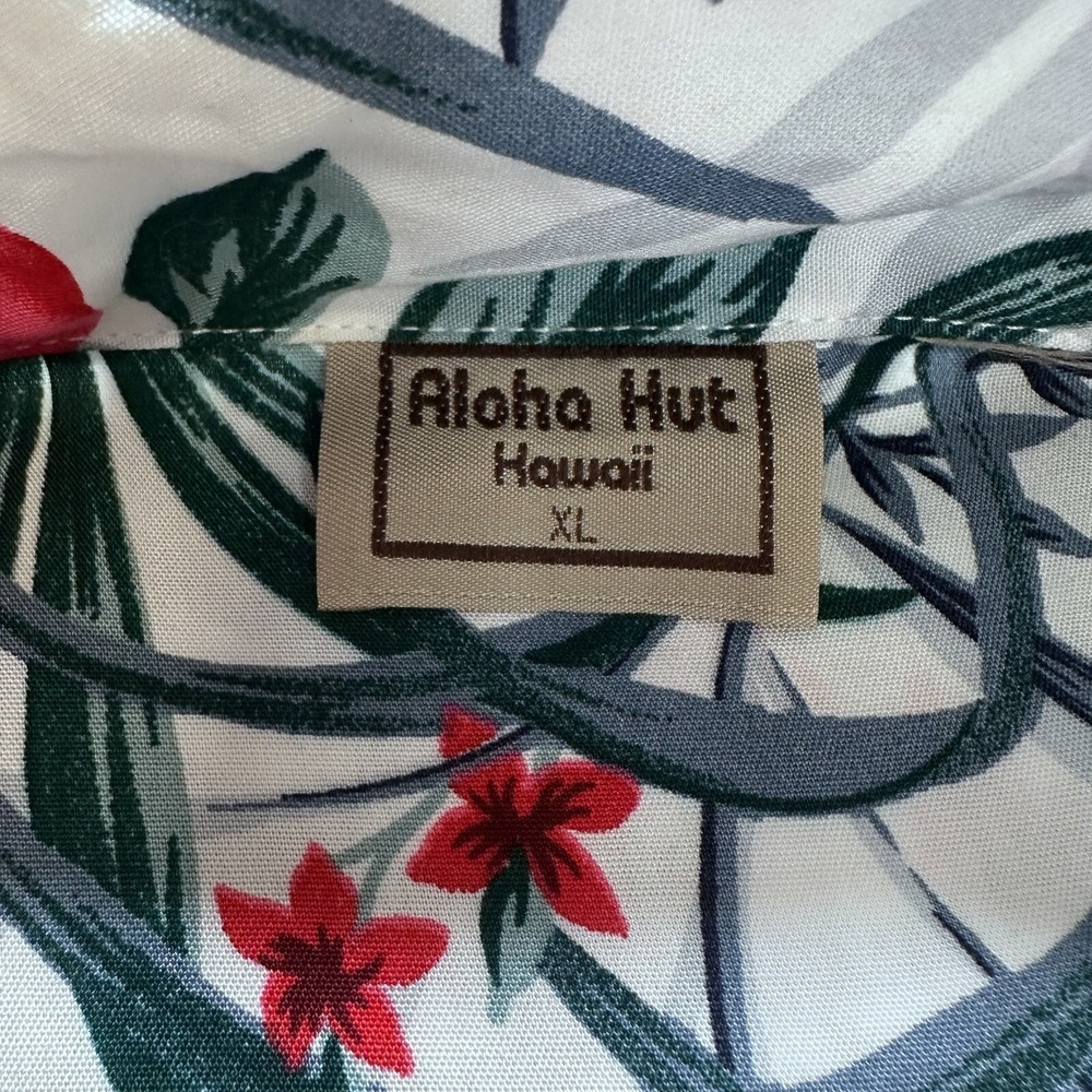 Aloha Hut Hawaiian Shirt Mens XL Palm Tree Button Up Short Sleeve - Picture 2 of 9